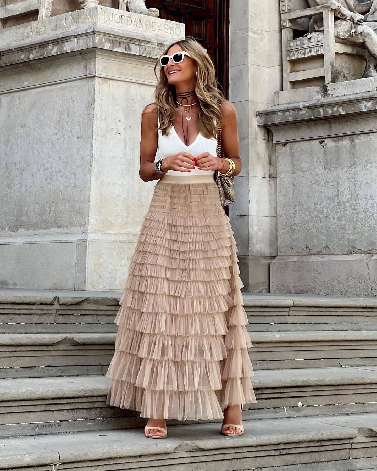 Summer Hot Selling Fashion Mesh Cake Skirt for Women