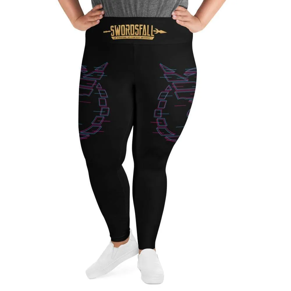 Swordsfall Synthwave Plus Size Leggings