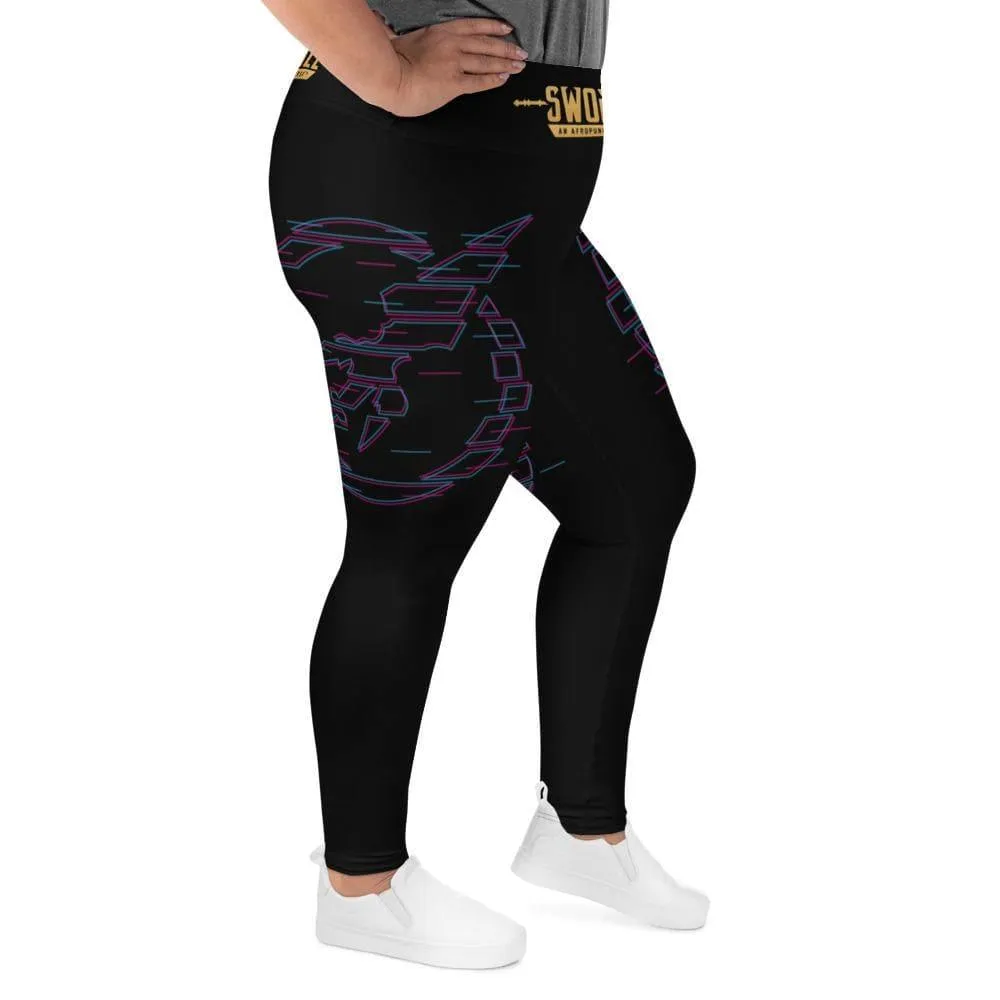 Swordsfall Synthwave Plus Size Leggings