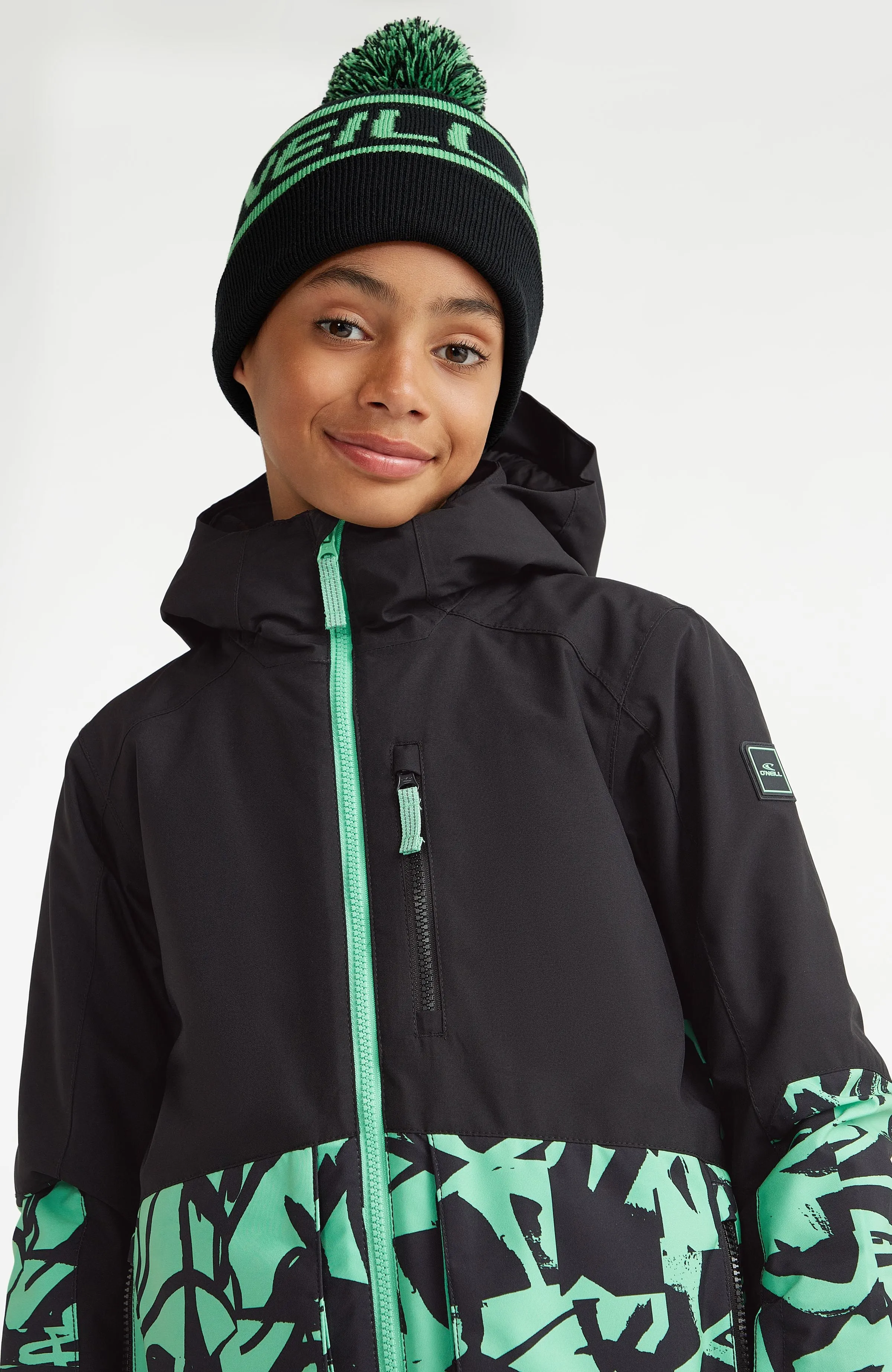 Texture Snow Jacket | Green Scribble