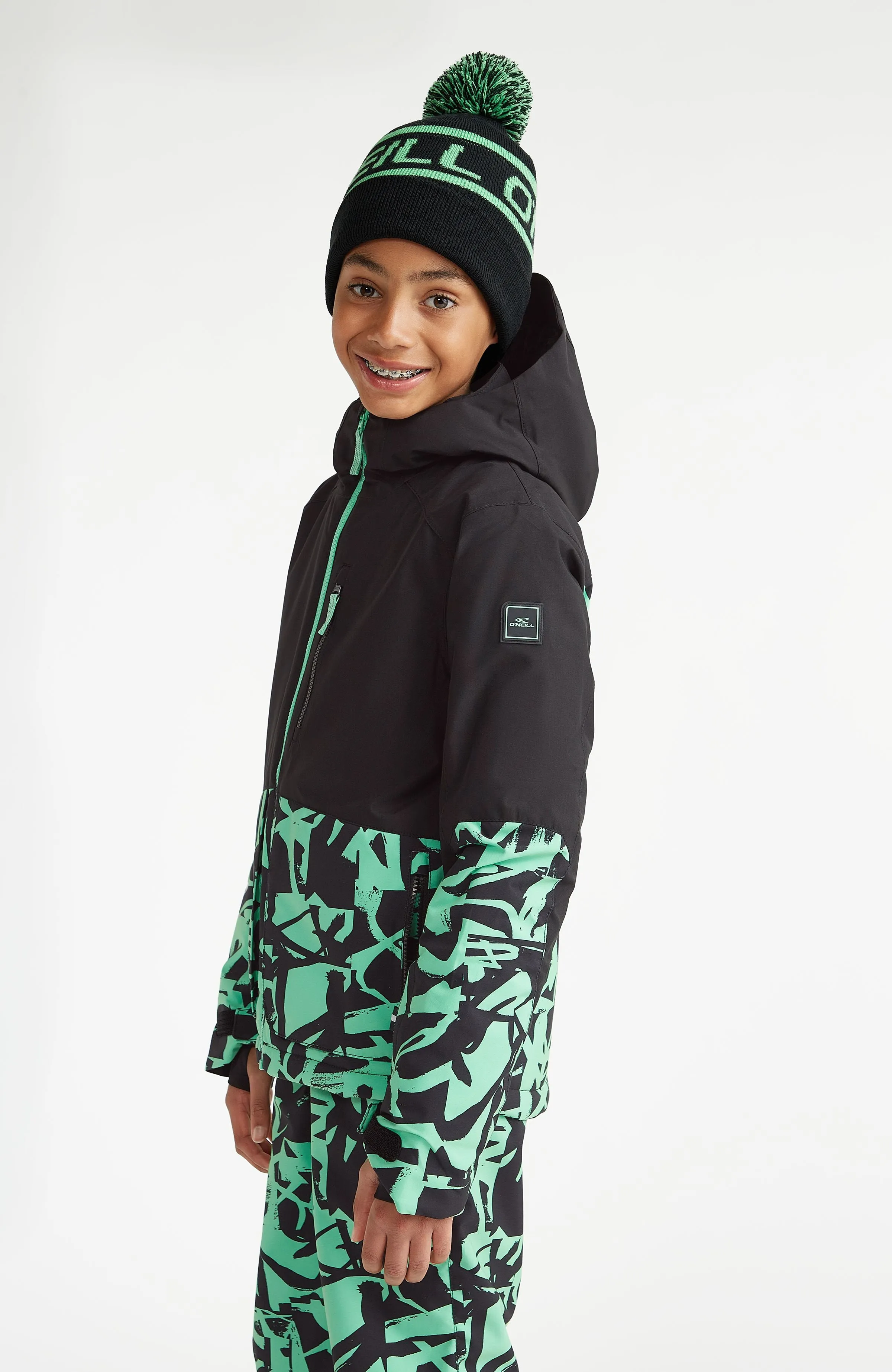 Texture Snow Jacket | Green Scribble