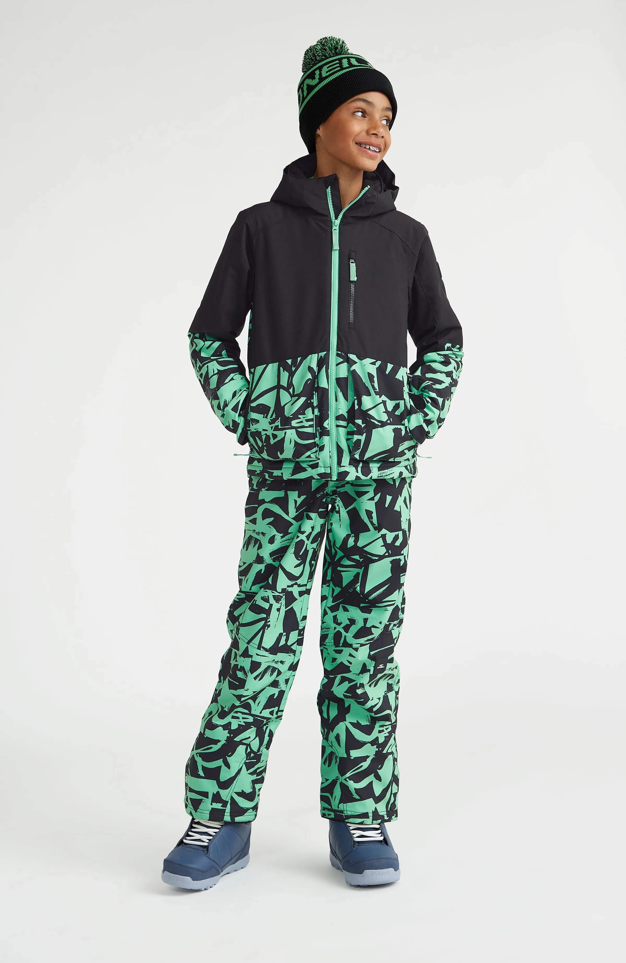 Texture Snow Jacket | Green Scribble