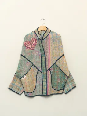 The Ishani Patchwork Quilted Kantha Jacket