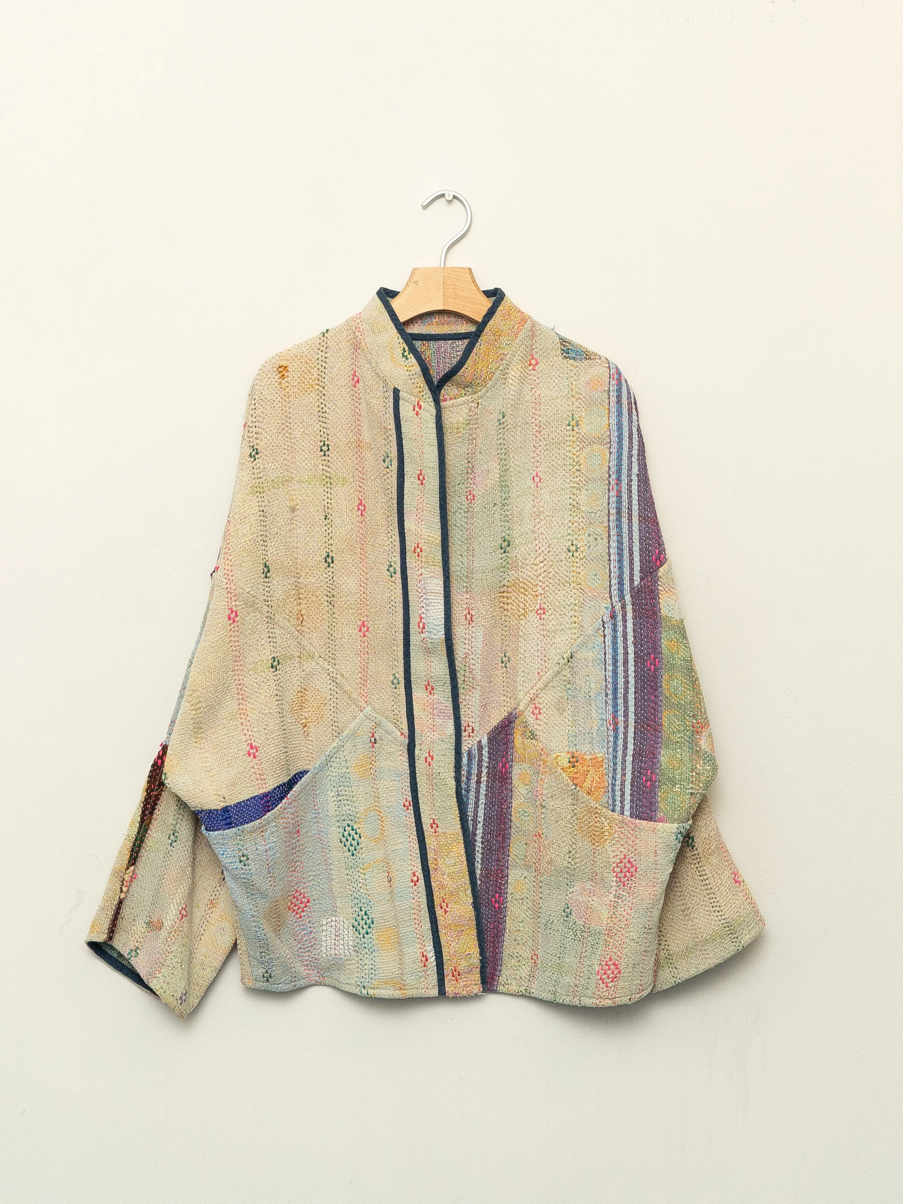 The Ishani Patchwork Quilted Kantha Jacket