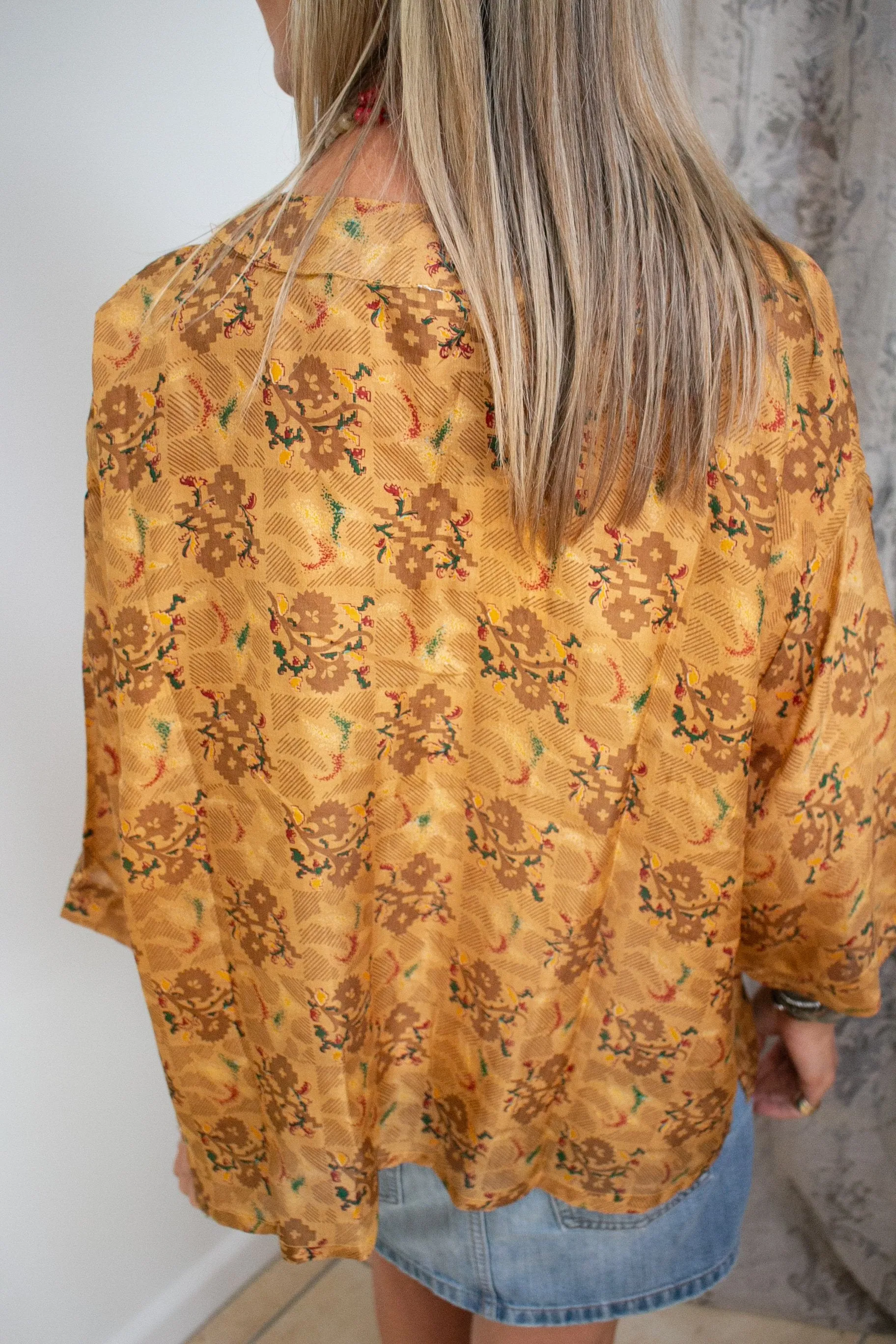 The Muse Jacket vintage sari silk. 100% silk.