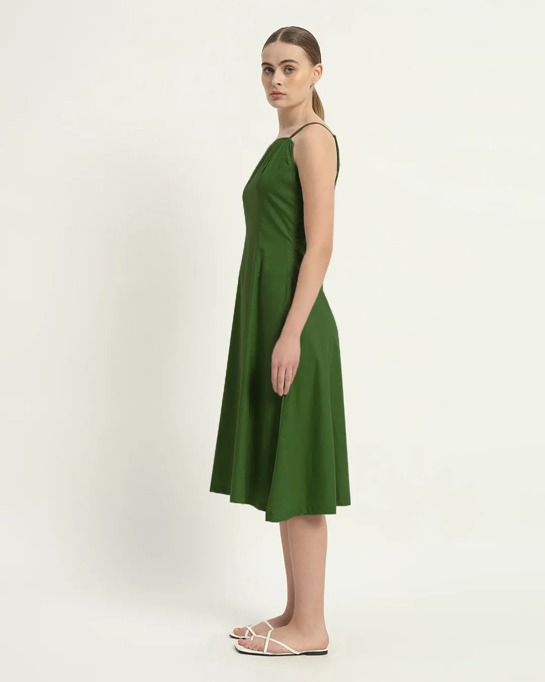 The Valatie Emerald Cotton Dress