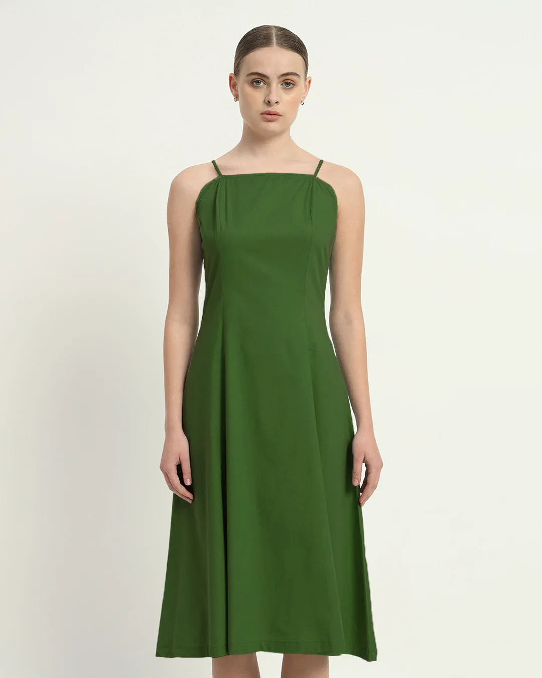 The Valatie Emerald Cotton Dress