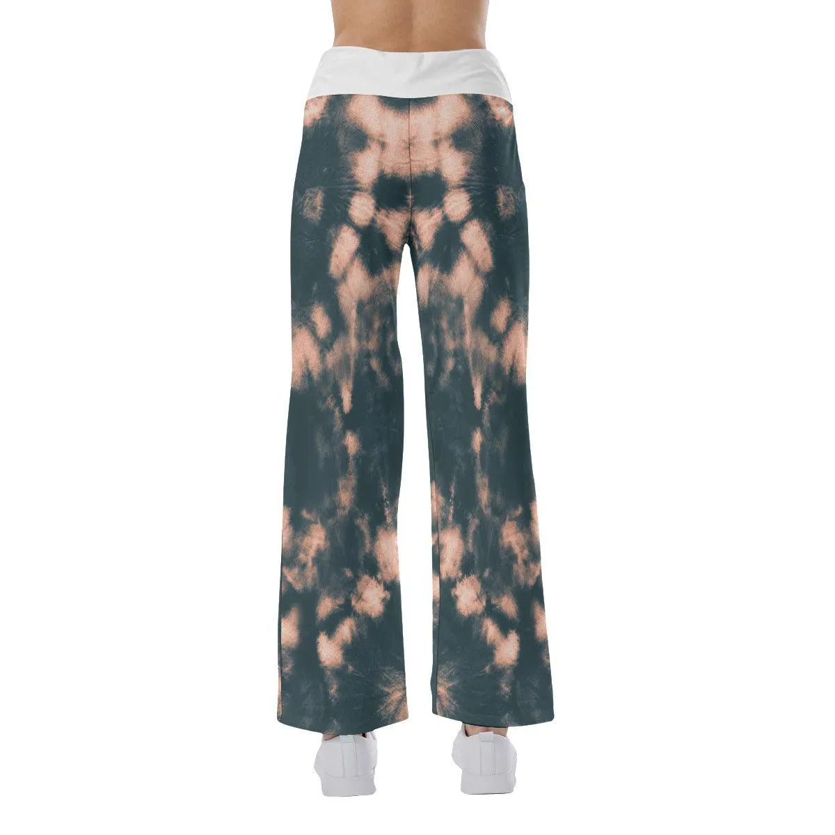 Tie Dye Camo Skull Mom High-waisted Wide Leg Pants