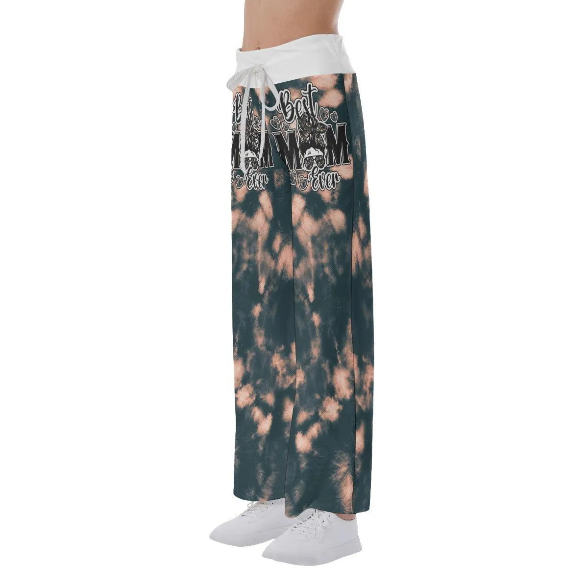 Tie Dye Camo Skull Mom High-waisted Wide Leg Pants