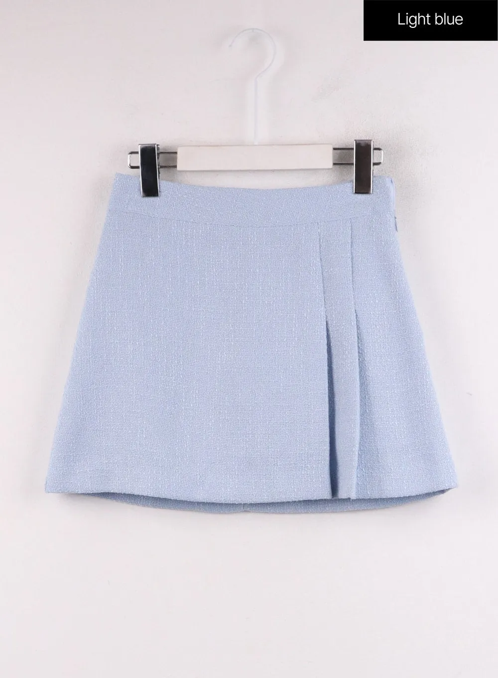 Tweed Pleated Mini Skirt IF402