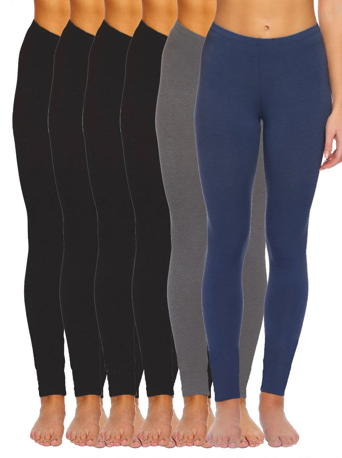 Velvety Soft Lightweight Leggings 6-Pack