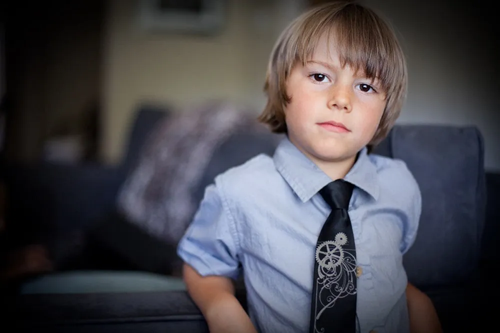 Victorian Gears Necktie, microfiber tie.