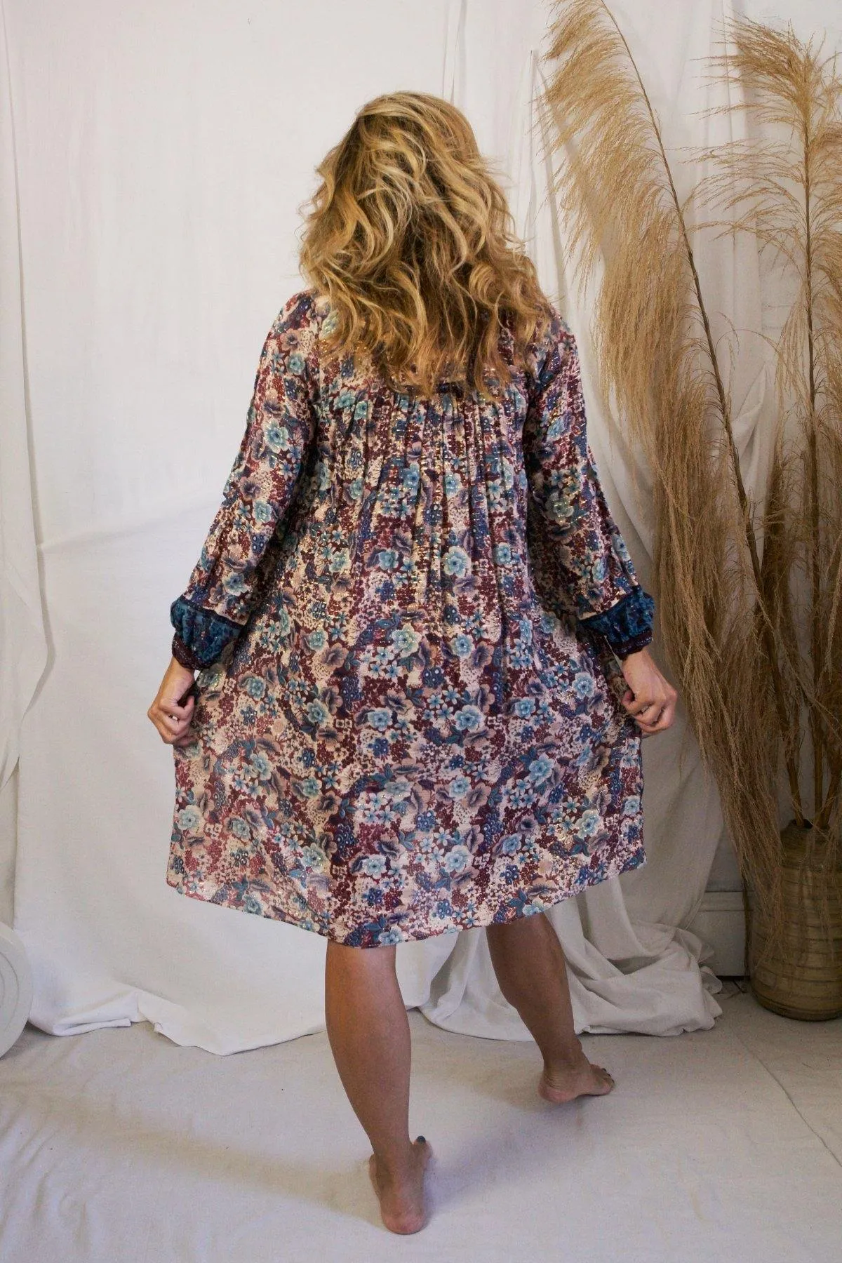 Vintage 70's Gauze Floral Dress