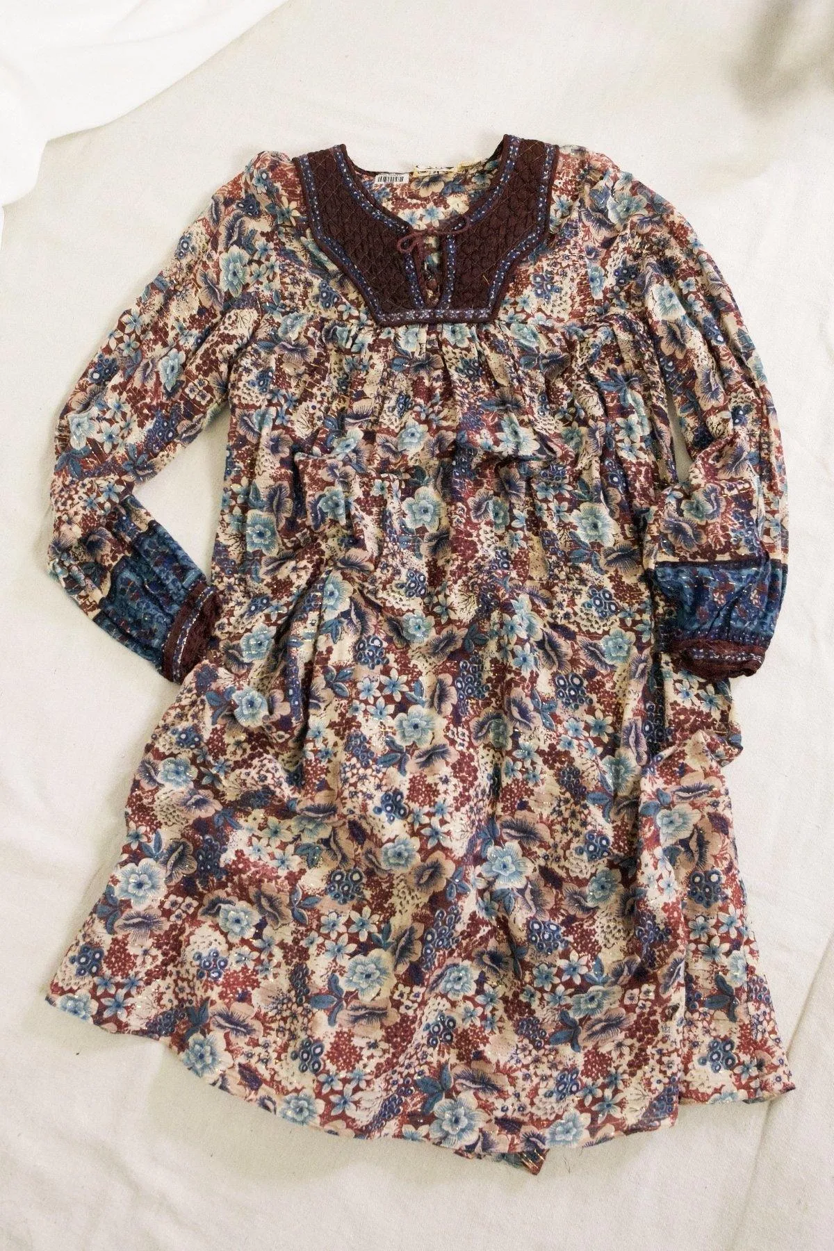 Vintage 70's Gauze Floral Dress