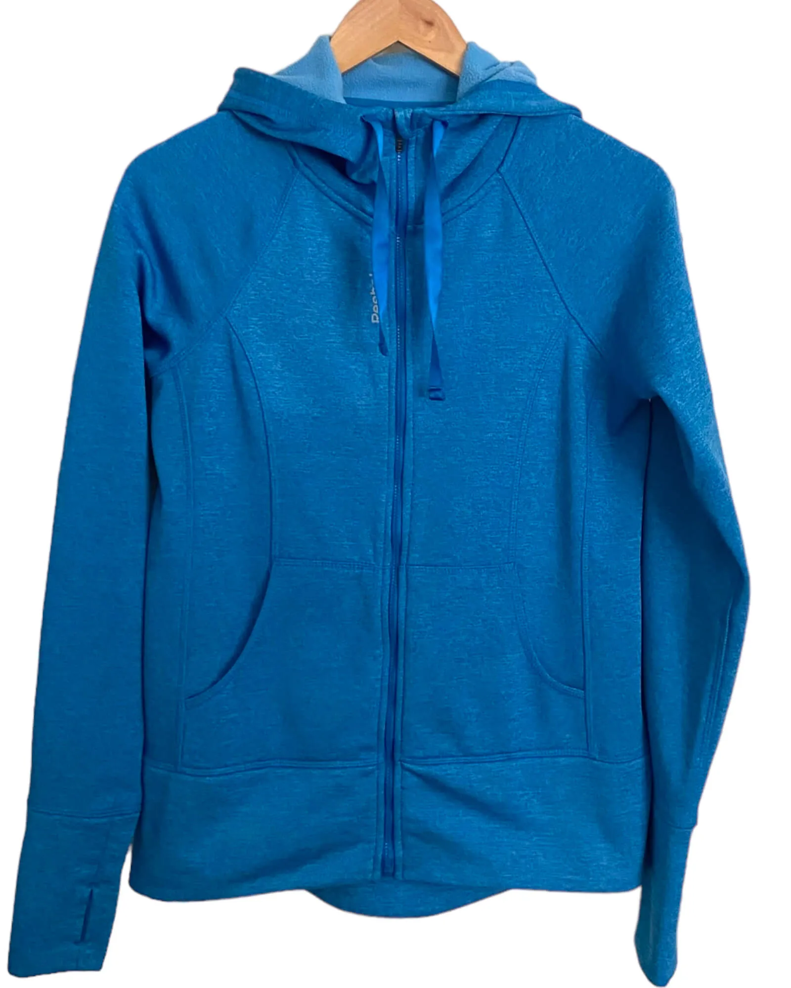 Warm Spring Azure Zipper Hooded Jacket