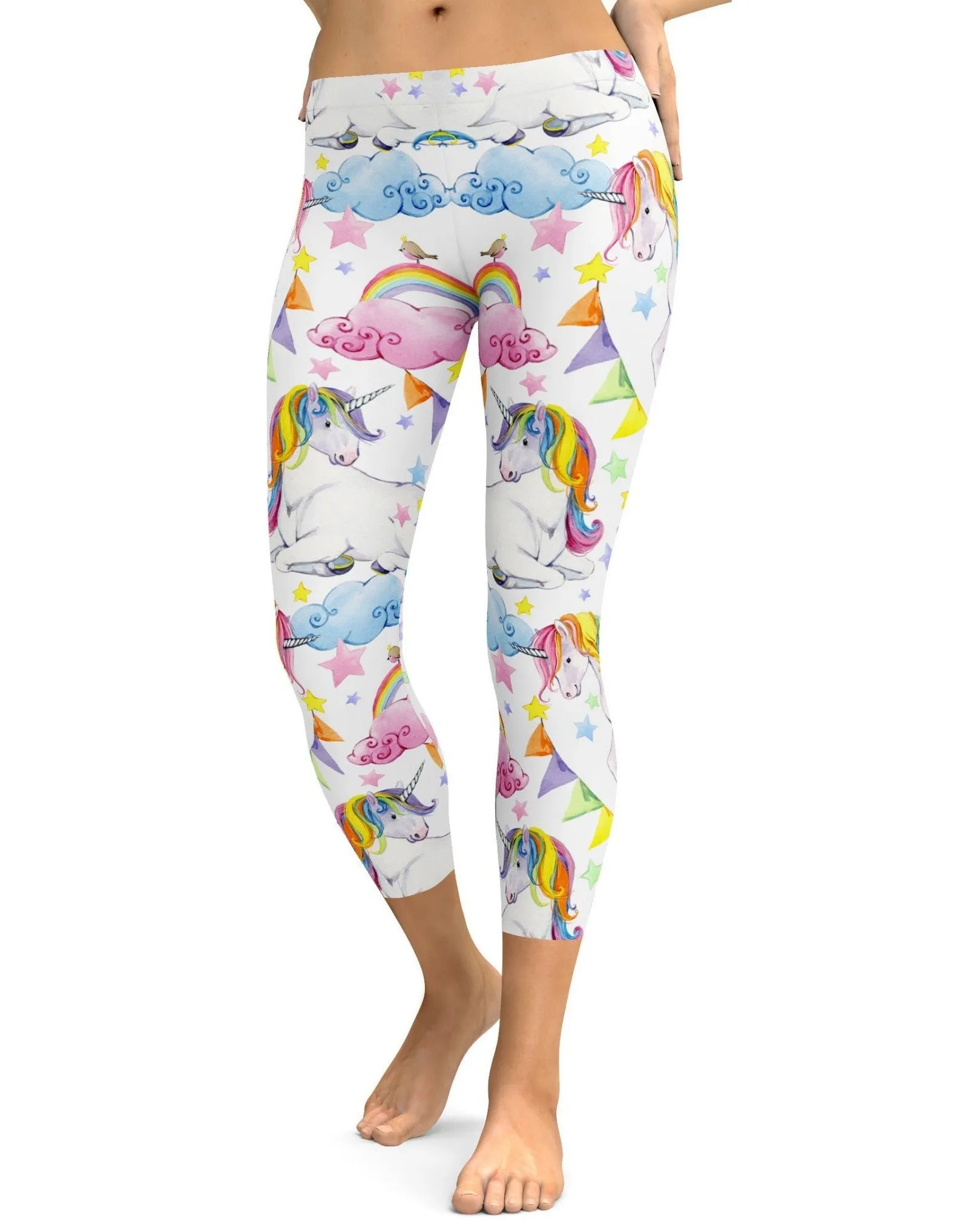 Watercolor Unicorn Capris