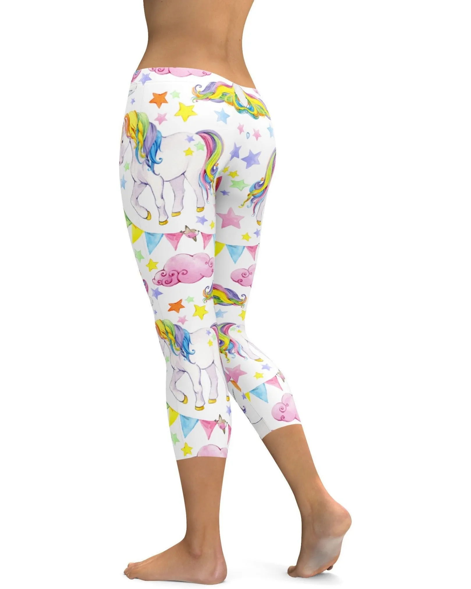 Watercolor Unicorn Capris