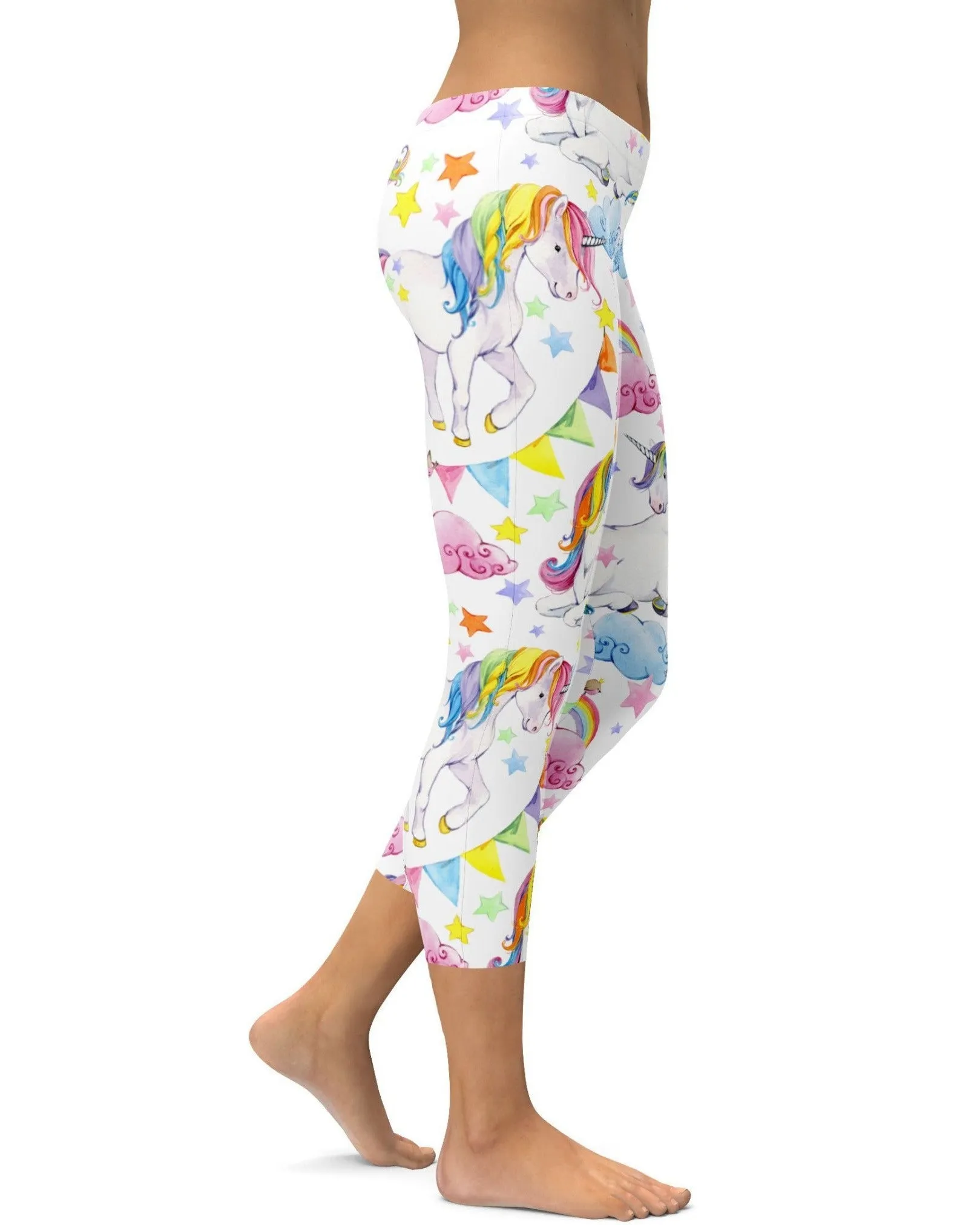 Watercolor Unicorn Capris