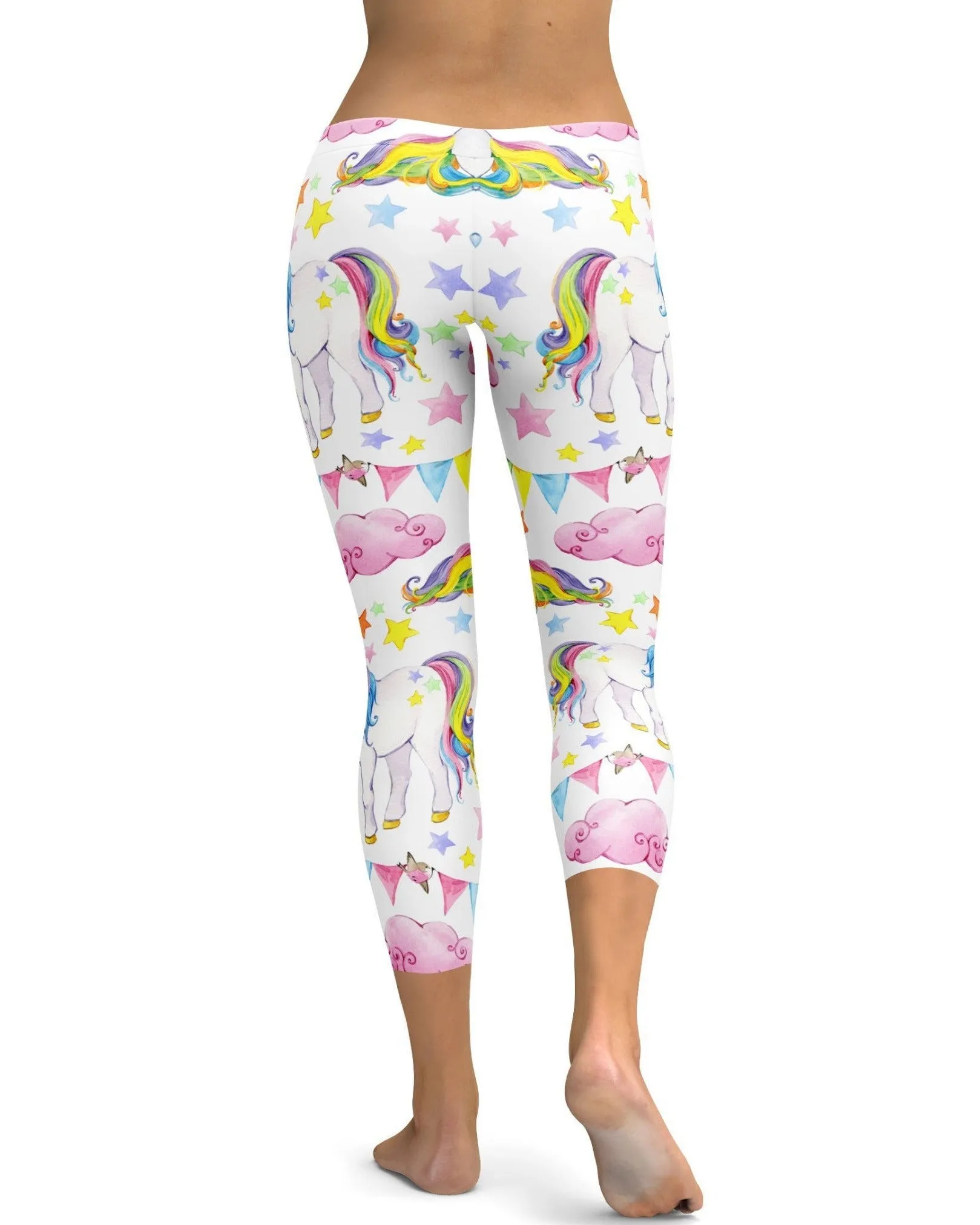 Watercolor Unicorn Capris