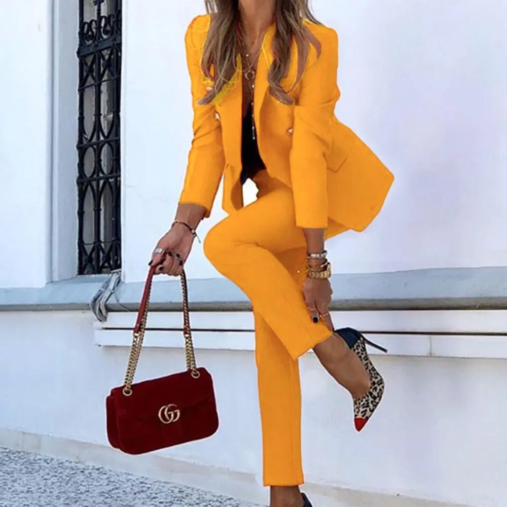 Women Two Piece Office Wear Elegant Suit