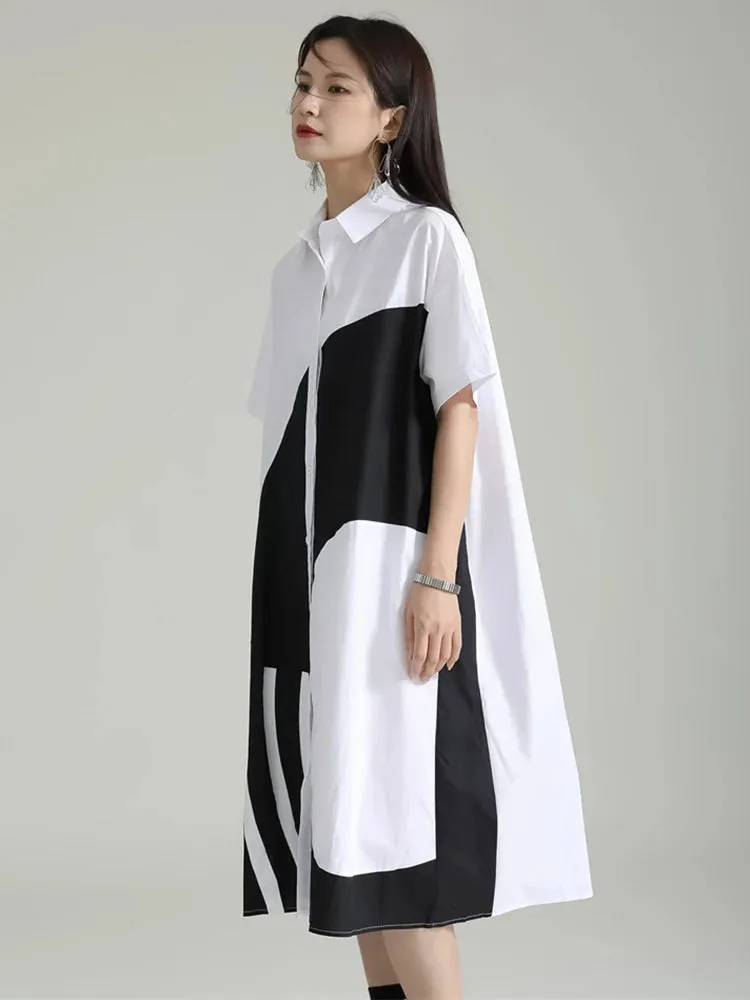 Women's Comfortable Chic White Oversized Blouse Dress