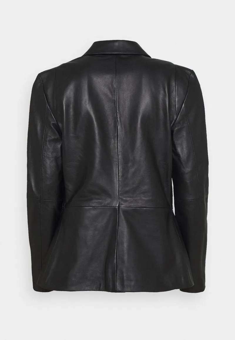 Women’s Trendy Black Sheepskin Leather Blazer