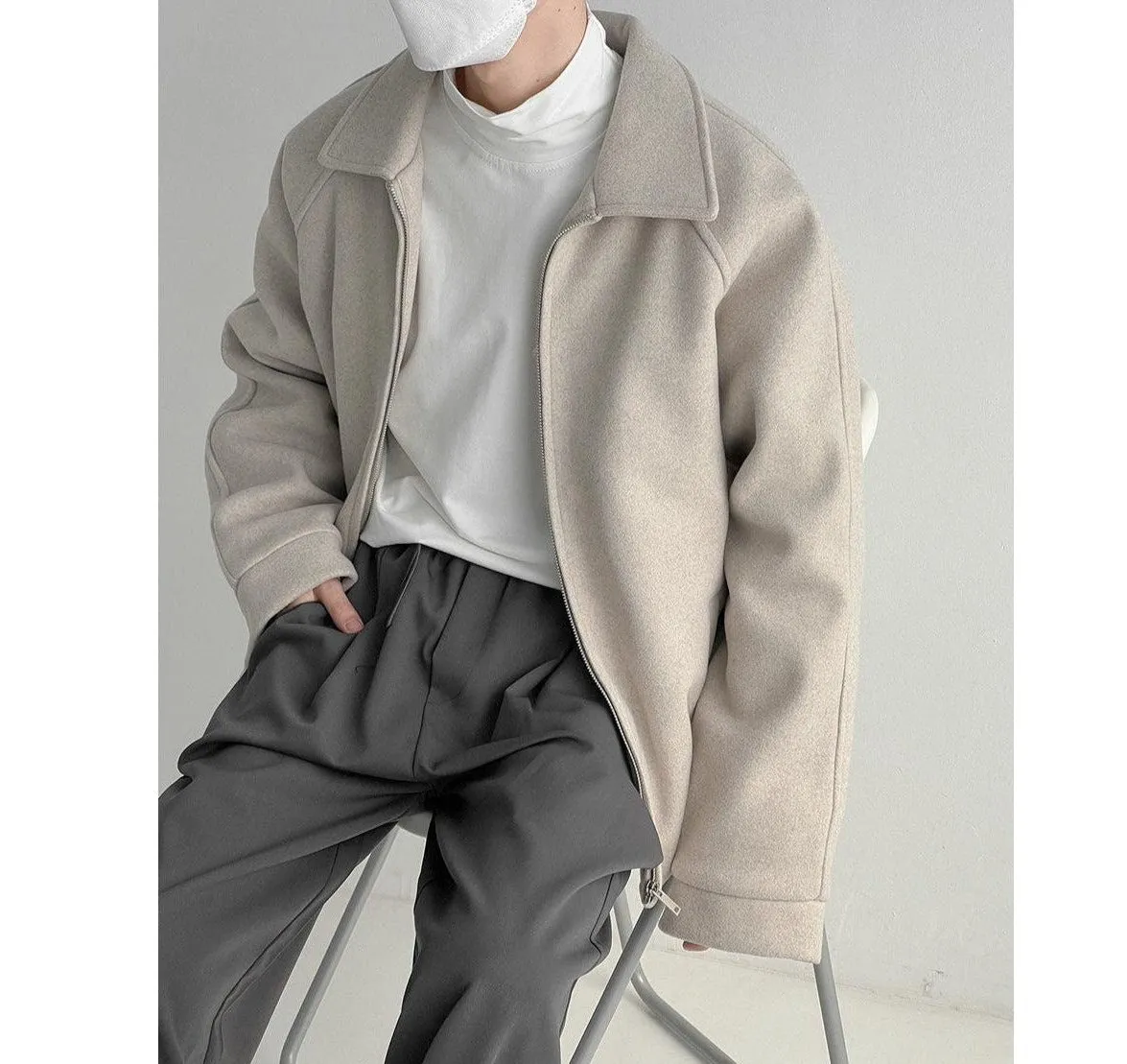 Zhou Essential Wide Collar Zip Jacket