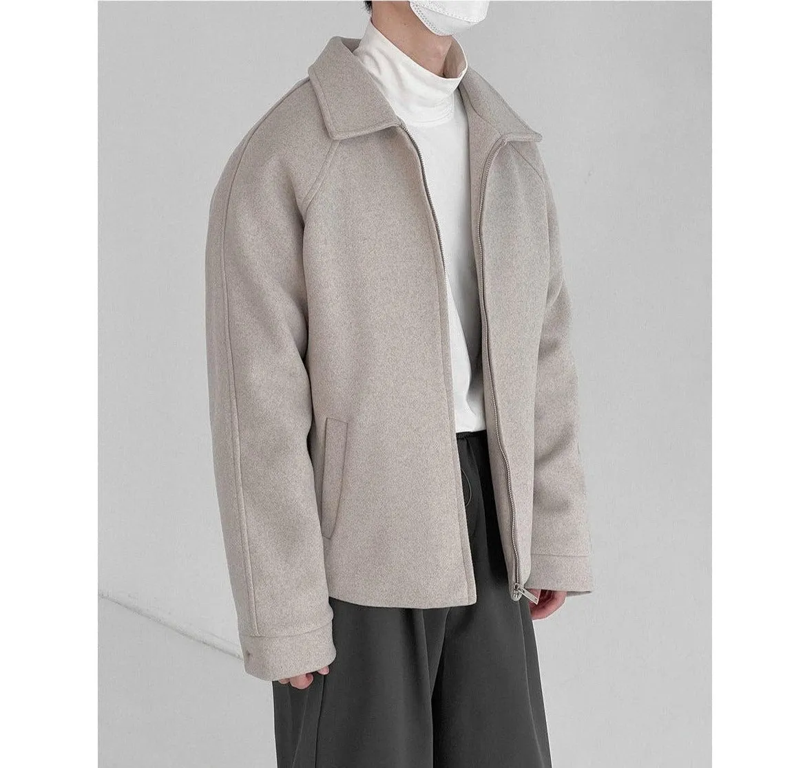 Zhou Essential Wide Collar Zip Jacket