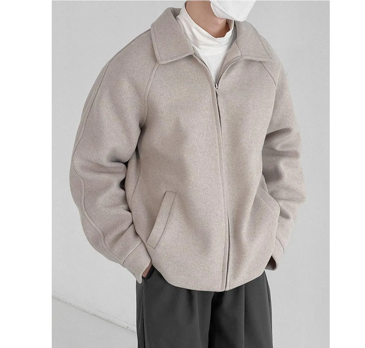 Zhou Essential Wide Collar Zip Jacket